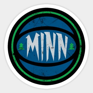 Minnesota Retro Ball - Black Sticker